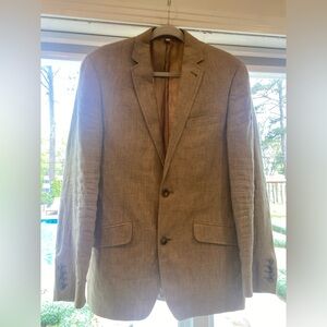 Murano Baird Mcnutt linen khaki Classic Tan Men's Blazer size M fits like a 40 R